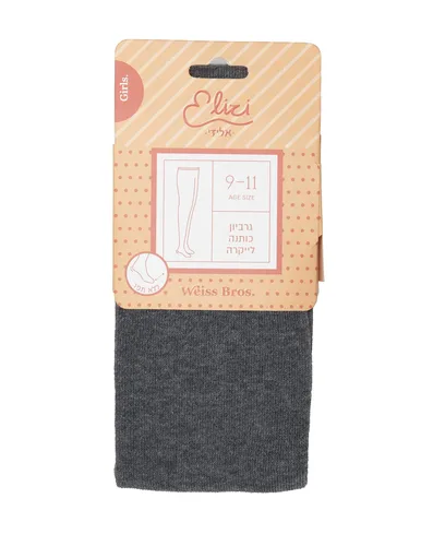 גרביון כותנה לייקרה-אפור